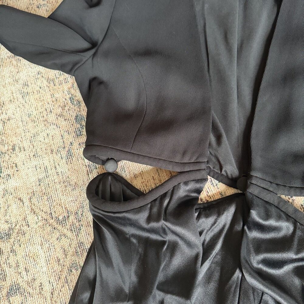 Brandon Maxwell Cut Out Coat Top In Black Size 10 MSRP $2795 Silk Evening Coat - Picture 8 of 15